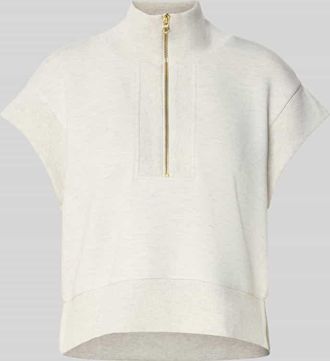 Varley Sweatshirt mit Stehkragen und Rei&szlig;verschluss Modell kelly in Offwhite Melange, Gr&ouml;&szlig;e XL