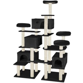 TecTake &Aacute;rbol rascador para gatos, postes de sisal, antivuelco, 214cm, negro