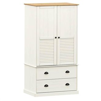 vidaXL Armario Vigo Madera Maciza De Pino Blanco 90x55x170 Cm Vidaxl