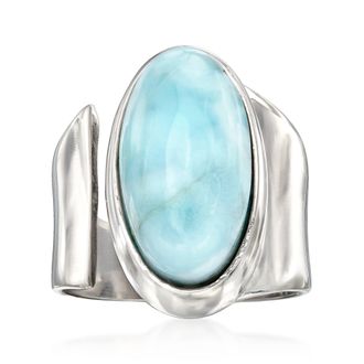 Ross-Simons Larimar Wrap Ring in Sterling Silver