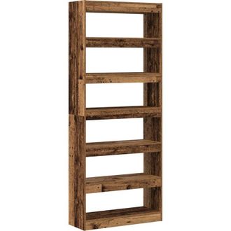 vidaXL Bookcase with Shelf Old wood 80 x 30 x 198 cm Engineered wood Vidaxl