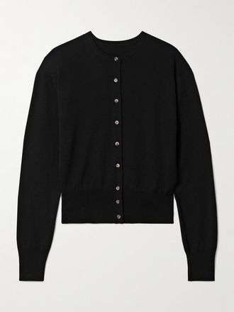 Khaite Cardigan In Misto Lana Jackie - Nero