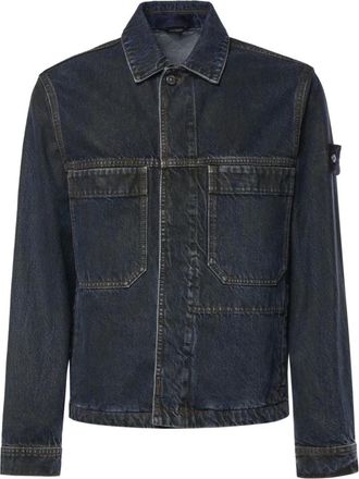 Stone Island Denim jas - Heren - Jassen - Blauw - Maat: 2XL Denim