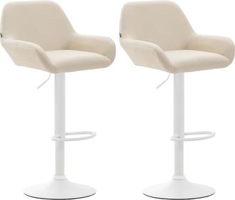 Clp Clp - Set 2 Taburetes De Bar Braga En Cuero Pu Crema Blanco