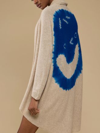 Suzusan Womens Face Shibori Cashmere Upside-Down Cape One Size