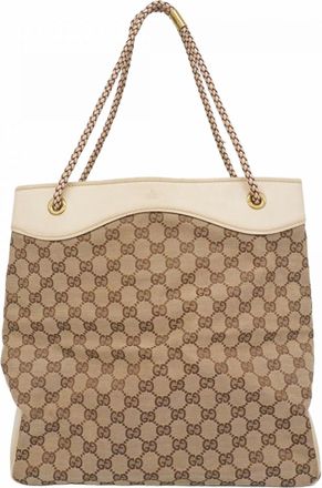 Gucci Beige Canvas Tote Bag (Pre-Owned)