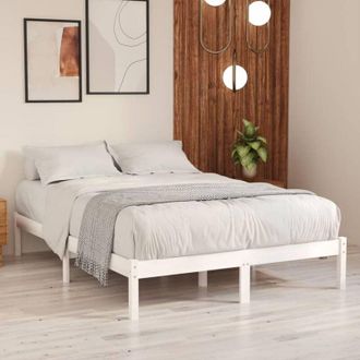vidaXL Giroletto Bianco in Legno Massello 150x200 cm King Size - Vidaxl