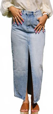 Kancan Ready For Rodeo Midi Skirt In Light Stone Wash