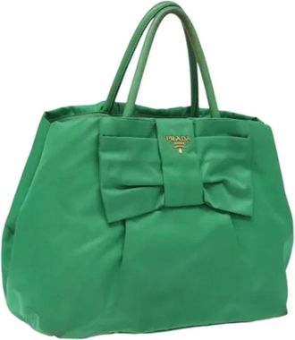 Prada Pre-owned Handbags, female, Green, Size: ONE SIZE Pre-owned Nylon handbags