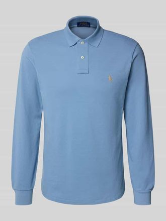 Polo Ralph Lauren Poloshirt mit kurzer Knopfleiste in Blau Melange, Gr&ouml;&szlig;e XXL
