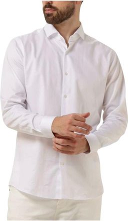 Genti Overhemden, Heren, Wit, XL, Katoen, Klassiek Herenoverhemd