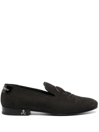 Philipp Plein Fluwelen loafers - Zwart