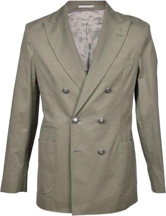 Brunello Cucinelli Sage Double-Breasted Leisure Suit, Brand Size 46 (US Size 36)
