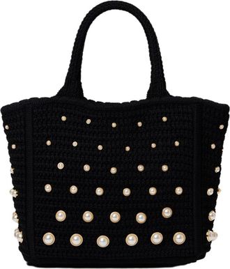 Sandro Beaded crochet bag in Black at Nordstrom, Size Medium