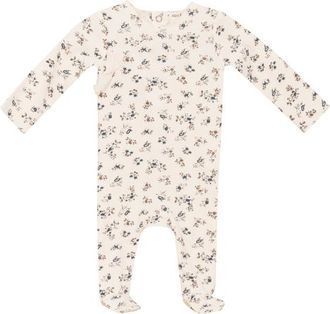 Fragile Allover Wrap Printed Romper in Cream at Nordstrom, Size 1M