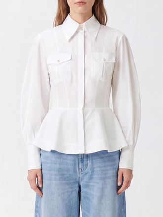 Elisabetta Franchi Camicia slim fit in cotone con tasche a toppa