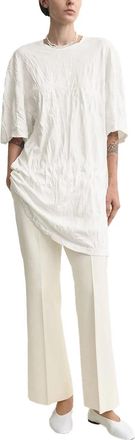Toteme Crinkled Knit Tunic Dress - White
