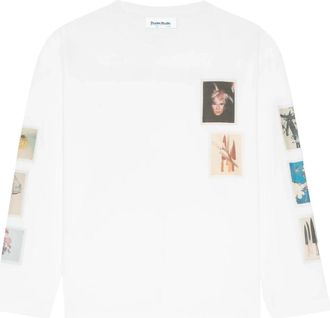 Études Studio Tops, Heren, Wit, L, Katoen, Relax T-shirt Polaroid Lange Mouwen