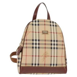 Burberry Pre-owned Backpacks, female, Beige, Size: ONE SIZE Pre-owned Vintage Leather Backpack