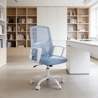 STILVORA Stilvora Poltrona Da Ufficio Ergonomica Regolabile Con Schienale Pieghevole, In Rete, Blu
