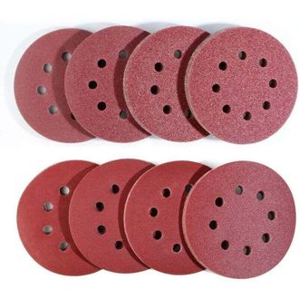 OEM Accesorio Para Lijadora: Juego De 80 Discos Abrasivos De 125 Mm, 10 X 40/60/80/120/180/240/320/400 Granos, Para Lijadora Orbital Aleatoria -crezuo