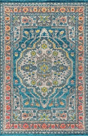 Jonathan Y Designs Bohemian FLAIR Boho Vintage Area Rug in Blue/yellow at Nordstrom, Size 4Ft 0In X 6Ft 0In