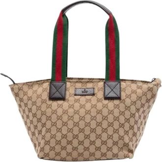 Gucci Pre-owned Handbags, female, Beige, Size: ONE SIZE Pre-owned Vintage Tote Bag