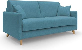 Divani.Store Edgar Sof&aacute; Cama Convertible En Tela Felis Impermeable 160 Cm (mat. 120x197) Azul Claro