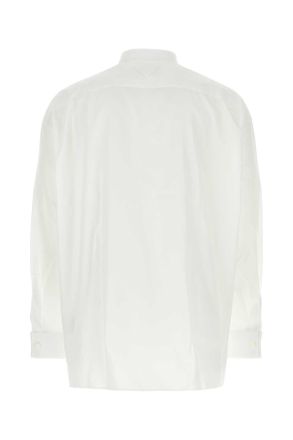 Prada Mens White Poplin Shirt Bianco Exterior: Cotton Camicie