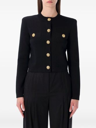 Balmain Womens Buttoned Crewneck Cardigan