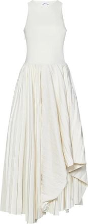 Alexander McQueen Witte Mouwloze Maxi Jurk - Dames - Maxi kleedjes - Wit - XS - Katoen - Kleedjes