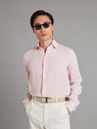 Oliver Brown Amalfi Linen Shirt - Pale Pink
