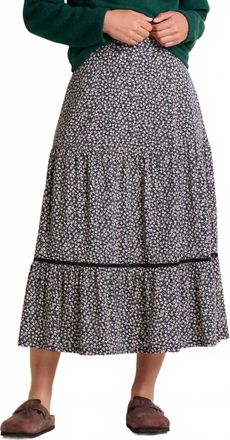 Toad & Co Marigold Tiered Midi Skirt In Salt Ditsy Print