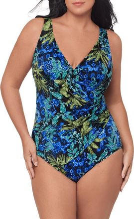 Miraclesuit Gasparilla Oceanus One-Piece Swimsuit in Black/Multi at Nordstrom, Size 16W