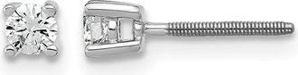 Diamond2Deal 14k Gold 1/5 ct Round Lab Grown Diamond Stud Earrings Screw Back VS Clarity, D-E Color