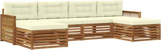 vidaXL Conjunto De Sof&aacute;s De Exterior 6 Uds. Madera De Acacia S&oacute;lida Vidaxl
