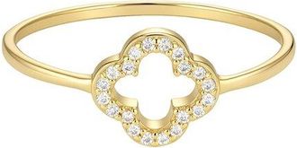 Adornia Adornia 14K Plated Cz Outline Clover Ring