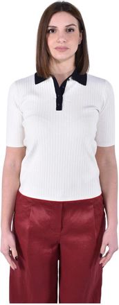 Max Mara Oscuri Polo - Dames - Polos - Wit - 2XL - Polyester - Tops