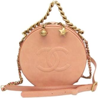 Chanel Pre-owned Cross Body Bags, female, Pink, Size: ONE SIZE Pre-owned Round as earth crossbody bag