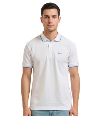 HUGO BOSS White Shirt Collar Polo