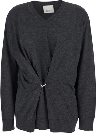 Isabel Marant Charcoal Chiraz Twist Detail Pullover