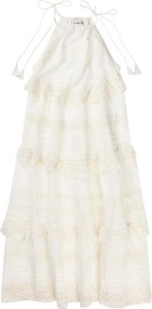 Munthe Witte Stijlvolle Fuenta Jurk - Dames - Maxi kleedjes - Wit - 2XS - Kleedjes