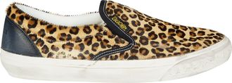 Golden Goose Animal Print Cow Leather Slip-On Sneakers