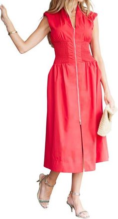 Bishop + Young Skye Zip Front Dress in Cherry at Nordstrom, Size X-Small