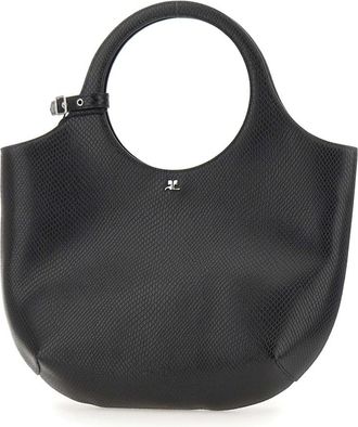 Courr&egrave;ges Medium Viper Handtas - Dames - Handtassen - Zwart - ONE Size - Leer - Tassen