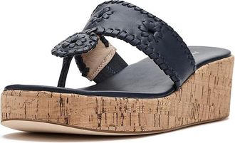 Jack Rogers Jacks Mid-Wedge Womens Wedge Shoes Midnite : 6.5 M, Leather