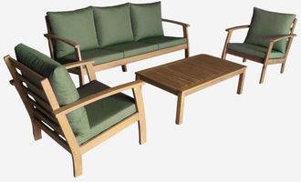 Sweeek Conjunto De Muebles De Jard&iacute;n En Madera De Acacia, 5 Plazas