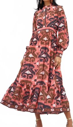Oliphant Shirt Waist Maxi Dress In Brick Uzbek