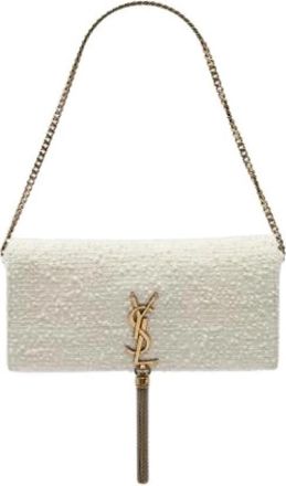 Saint Laurent Pre-owned Kate 99 Clutch - Dames - Vintage Clutch - Wit - ONE Size - Leer - Vintage