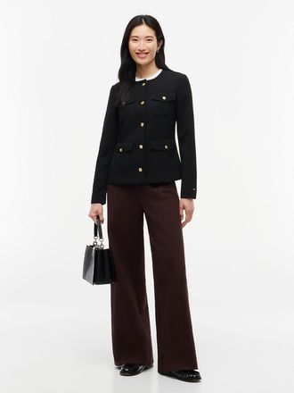 Tommy Hilfiger Womens Wide Leg Ponte Pull-On Pant - Chocolate - XXL